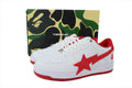 A BATHING APE BAPE STA White & Red Oversized-Star Sneakers | Women's & Men's Skate-Inspired Shoes
