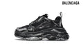 Balenciaga Triple S men's shoes  women sneakers Black Vintage Washed