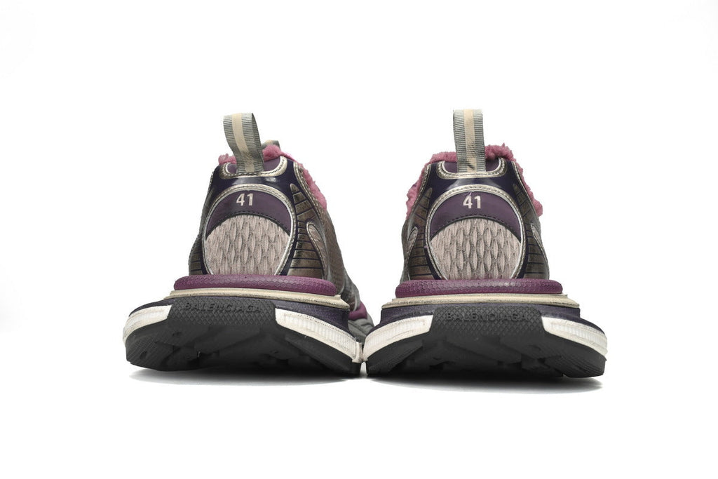 Balenciaga 3XL men's shoes Track Sneaker – Low-Top Chunky Sole balenciaga runners Grey-purple