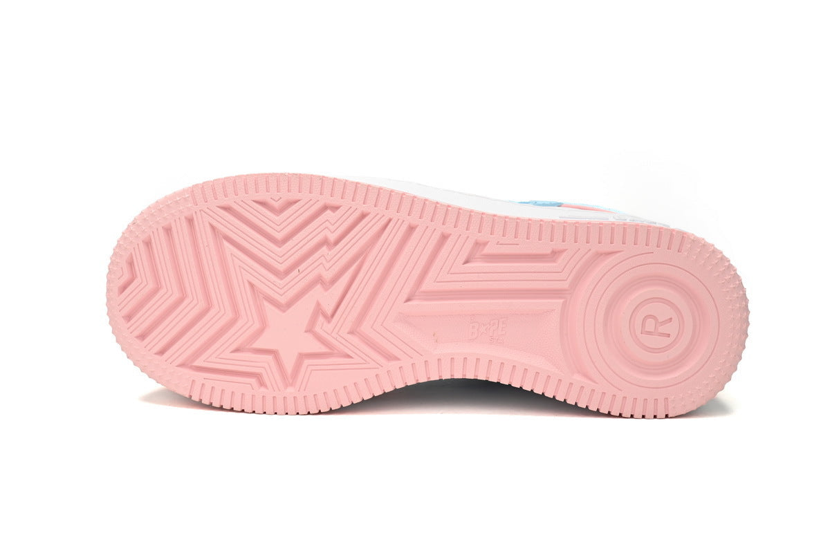A BATHING APE BAPE STA Pink & White Hello Kitty Graphic Sneakers | Women's & Men's Skate-Inspired Shoes
