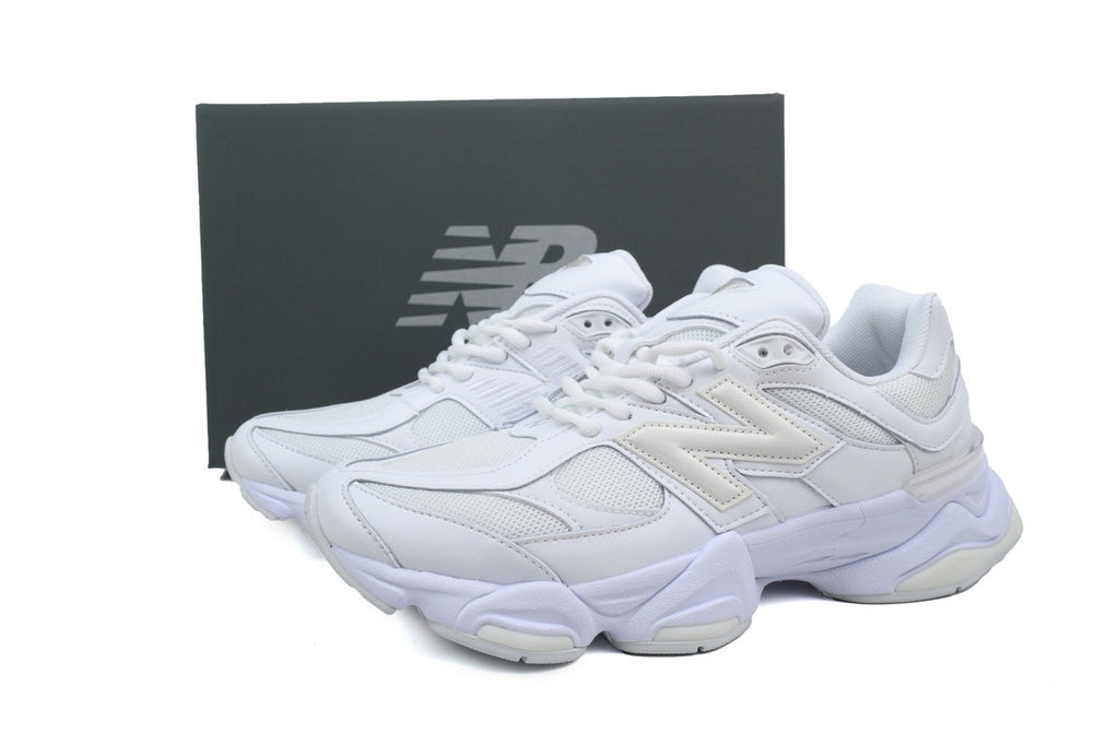 New Balance 9060 Women's & Men's All White Chunky Retro Sneakers
