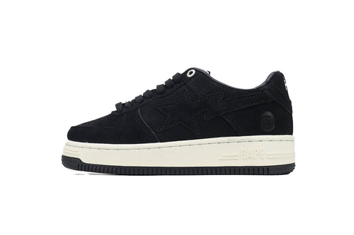 A BATHING APE BAPE STA Black & Cream Tonal-Star Sneakers | Women's & Men's Skate-Inspired Shoes
