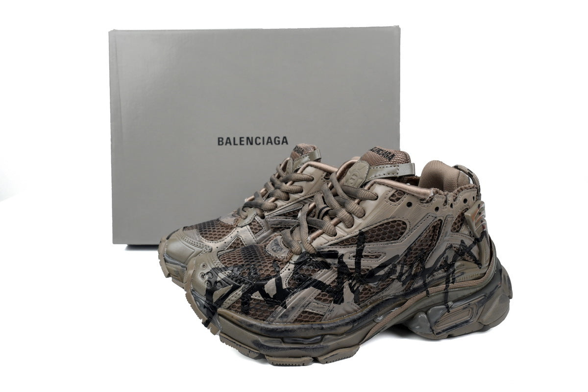 Balenciaga men's shoes Track Runner Sneaker – Distressed Low-Top balenciaga runners black