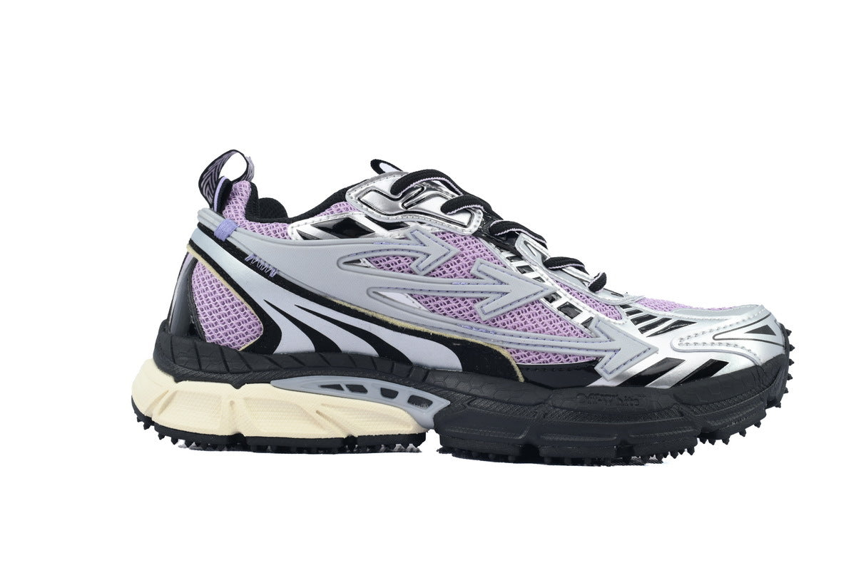 Off-White Be Right Back Women's Men's Shoes | Lavender & Silver Mesh Retro Sneakers