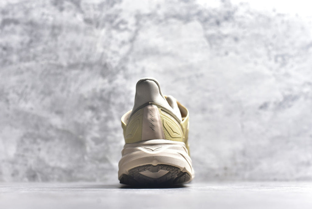 HOKA Clifton Women's Men's Shoes | Beige & Cream Mesh Running Sneakers