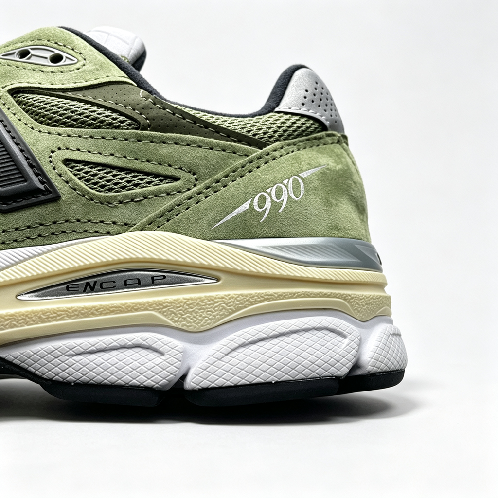 New Balance 990v3 Olive Black Women's & Men's Retro Lifestyle Sneakers