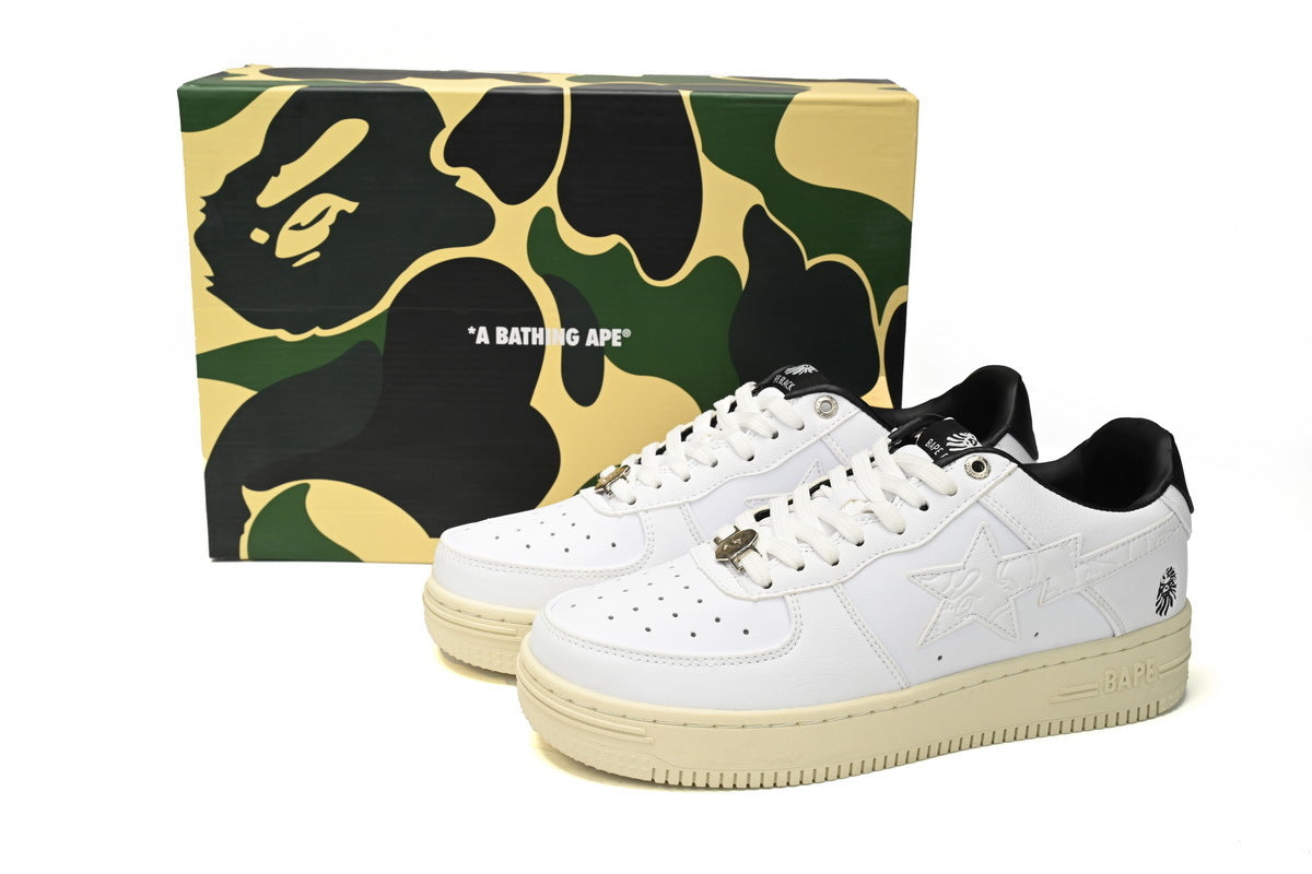 A BATHING APE BAPE STA White & Cream Sneakers | Women's & Men's Skate-Inspired Shoes