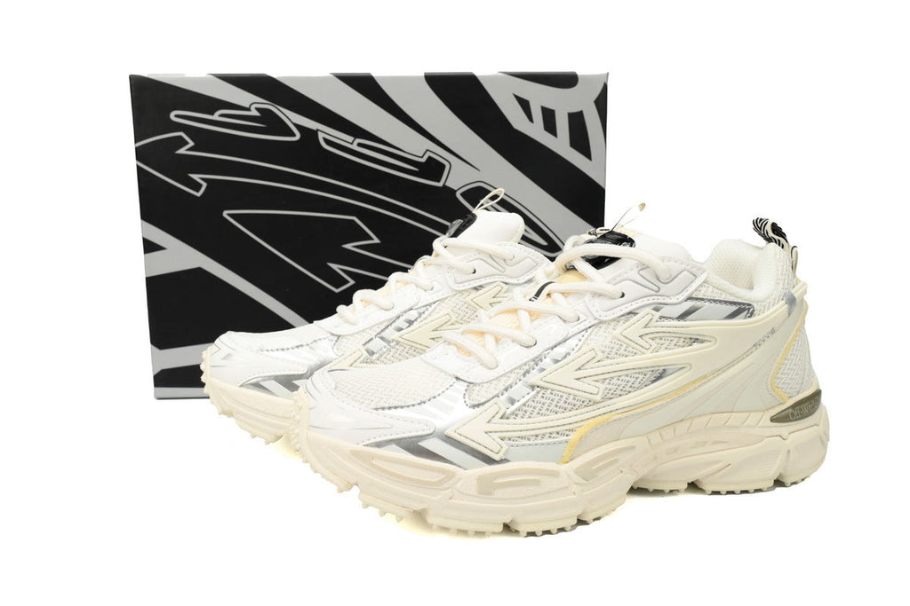 Off-White Be Right Back Women's Men's Shoes | White & Cream Mesh Retro Sneakers