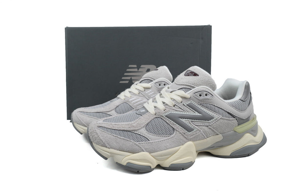 New Balance 9060 Women's & Men's Grey Cream Chunky Retro Sneakers