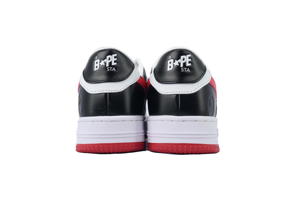 A BATHING APE BAPE STA Black, White & Red-Star Sneakers | Women's & Men's Skate-Inspired Shoes