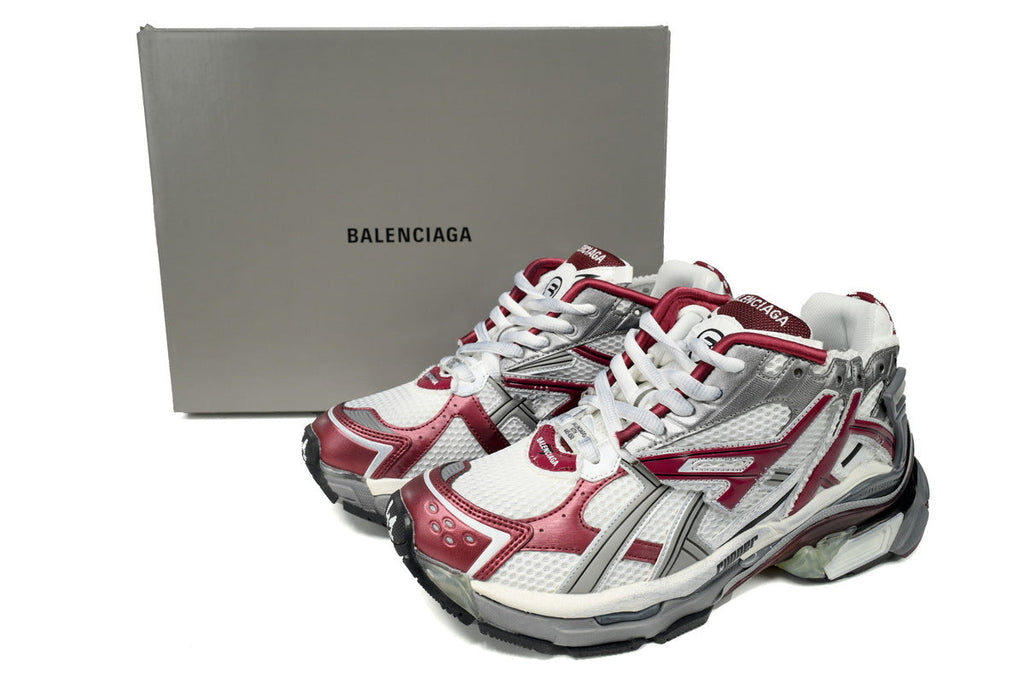 Balenciaga men's shoes Track Runner Sneaker – Distressed Low-Top balenciaga runners  White and red