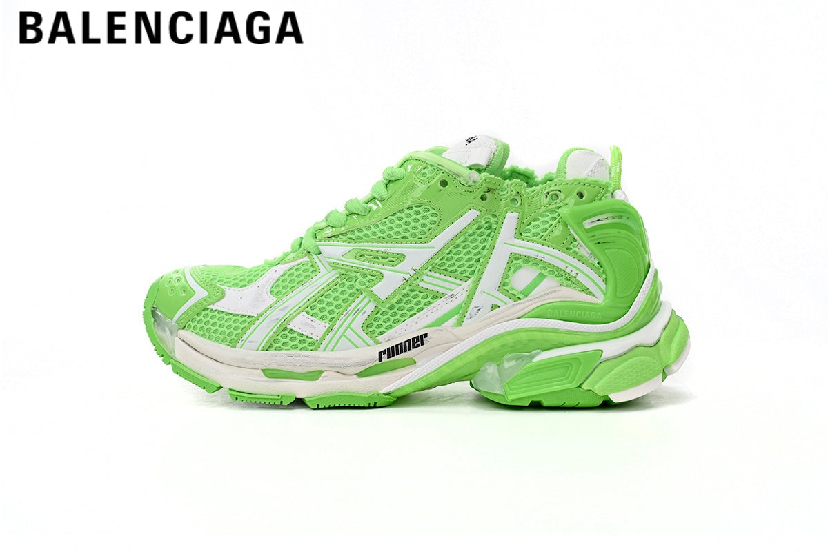 Balenciaga Runner men's shoes  women sneakers — Green / White