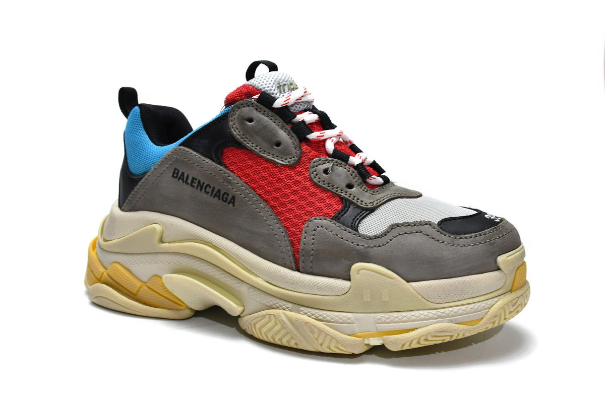 Balenciaga men's shoes Track Sneaker Triple S Sneakers Grey-blue-red