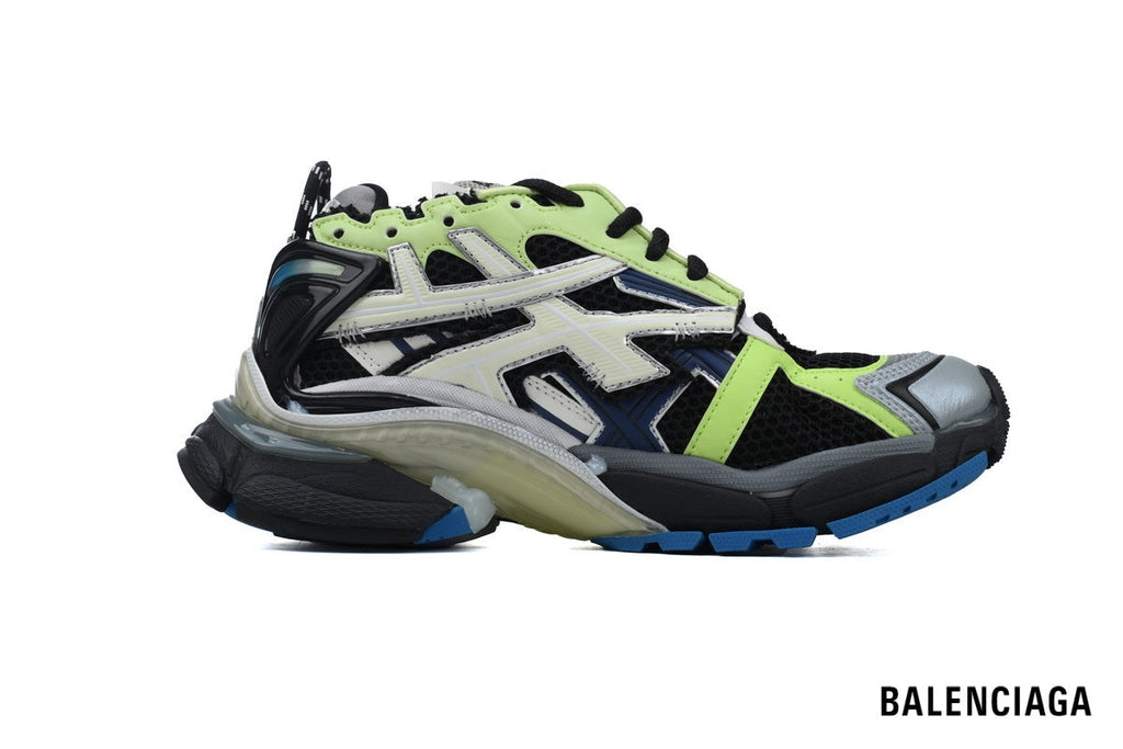 Balenciaga Runner men's shoes  women sneakers – Black, Green & Blue