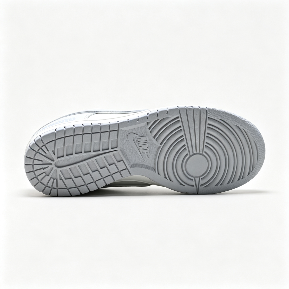 Nike Dunk Low 'Light Grey Swoosh' – White Leather Low-Top Sneakers