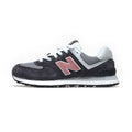 New Balance 574 Women's & Men's Charcoal & Pink Retro Sneakers