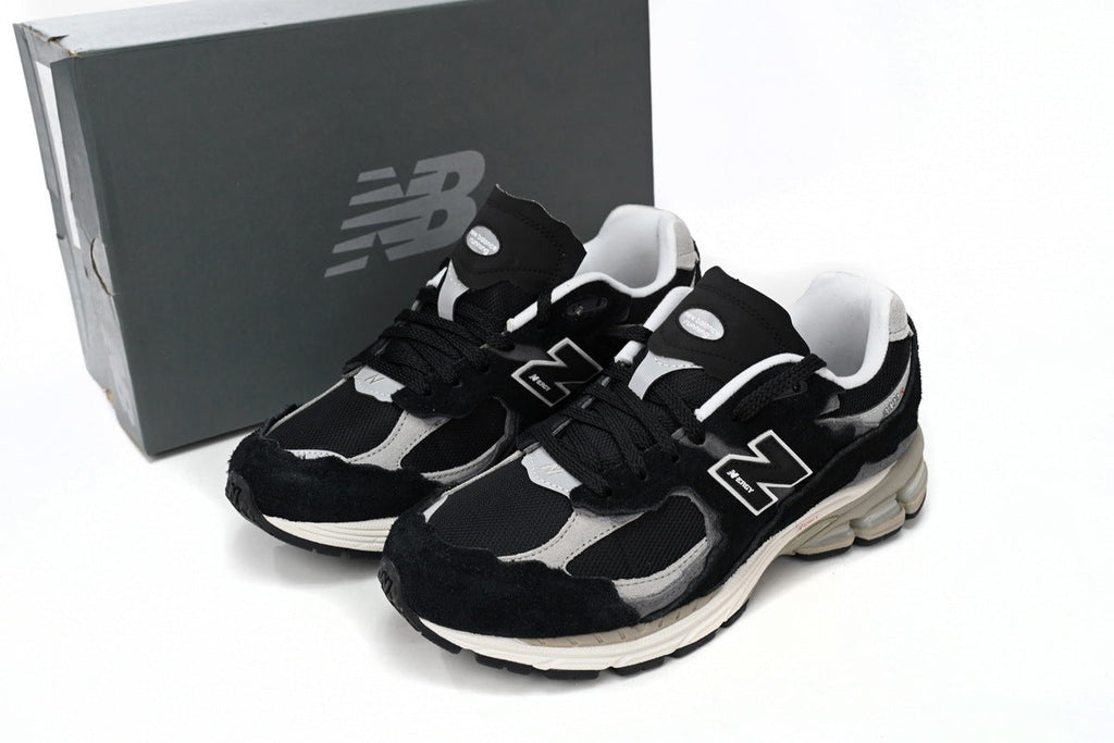 New Balance 2002R Women's & Men's Black & Grey Distressed Retro Sneakers