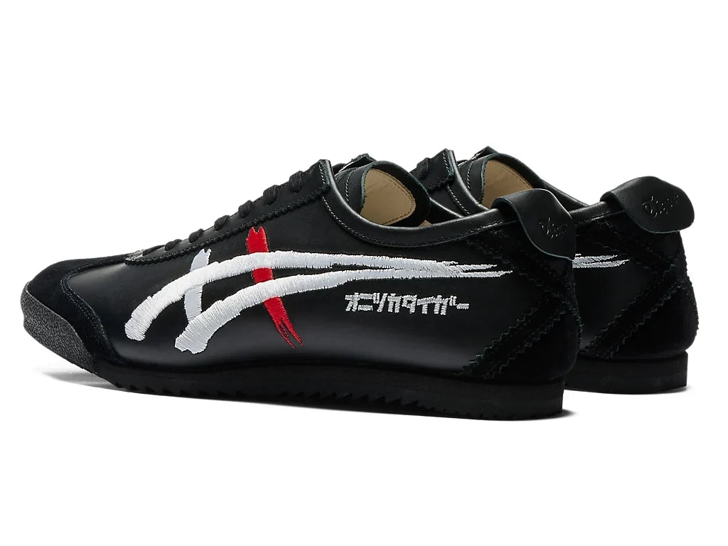 Onitsuka Tiger Mexico 66 Unisex Sneaker Black White Red Embroidery  running shoes women asics mens shoes