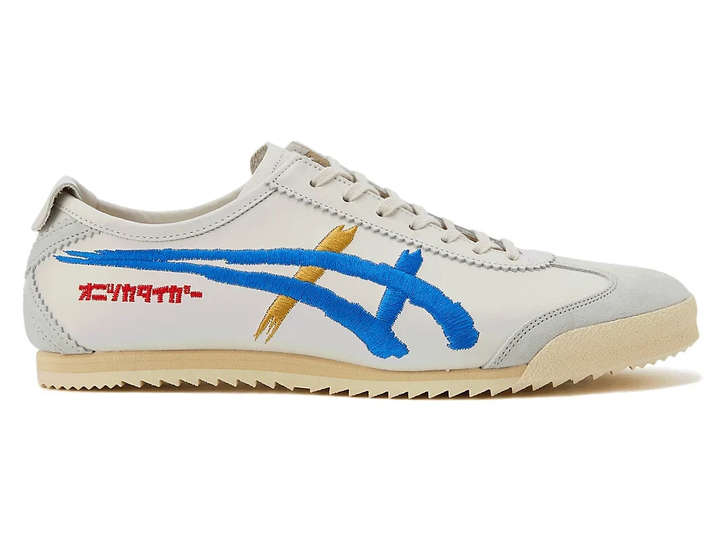 Onitsuka Tiger Mexico 66 Unisex Sneaker White Grey Blue Embroidery  running shoes women asics mens shoes