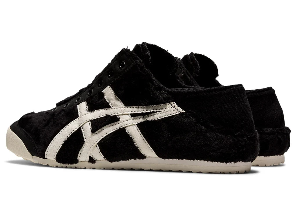 Onitsuka Tiger Mexico 66 Slip-On Unisex Sneaker Black Furry White  running shoes women asics mens shoes