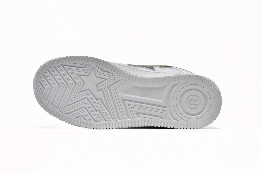 A BATHING APE BAPE STA White & Green Camo Sneakers | Women's & Men's Skate-Inspired Shoes