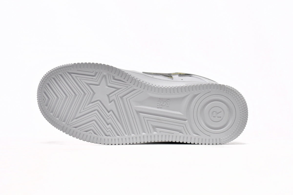 A BATHING APE BAPE STA White & Green Camo Sneakers | Women's & Men's Skate-Inspired Shoes