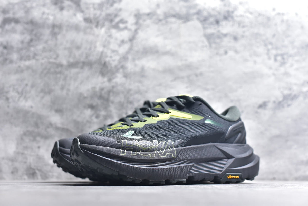 HOKA Mafate X Women's Men's Shoes | Black, Gray & Lime Yellow Trail Running Sneakers