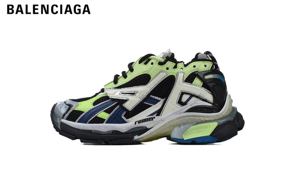 Balenciaga Runner men's shoes  women sneakers — Green / Blue / Black