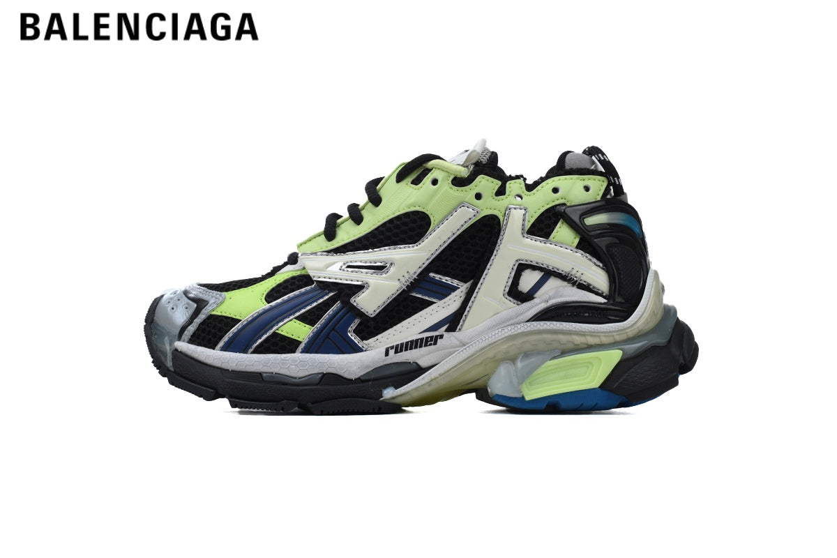 Balenciaga Runner men's shoes  women sneakers — Green / Blue / Black