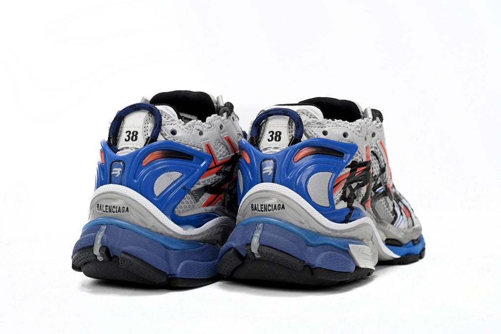 Balenciaga men's shoes Track Runner Sneaker – Distressed Low-Top  balenciaga runners  Red, white, and blue