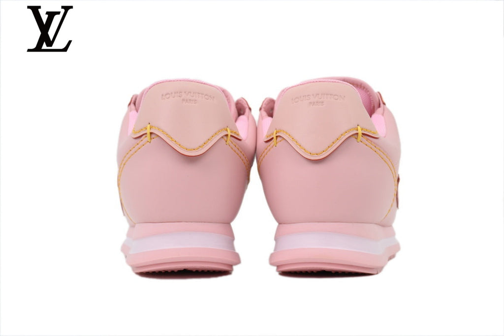 Louis Vuitton shoes for man  women Pink Leather Low-Top Sneakers