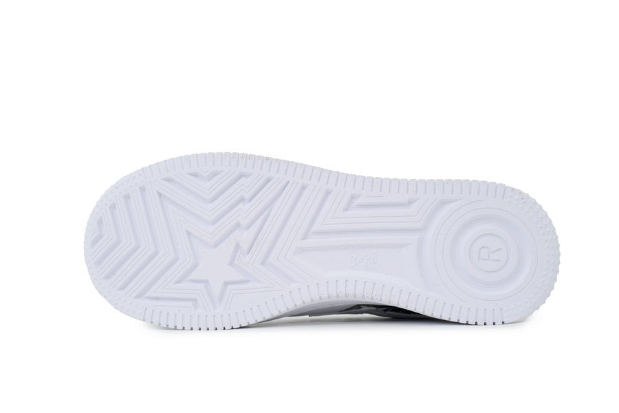 A BATHING APE BAPE STA White Shark & Camo Graphic Sneakers | Women's & Men's Skate-Inspired Shoes