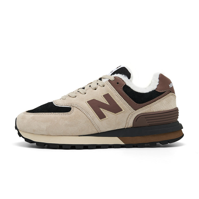 New Balance 574 Women's & Men's Beige Brown & Black Retro Sneakers