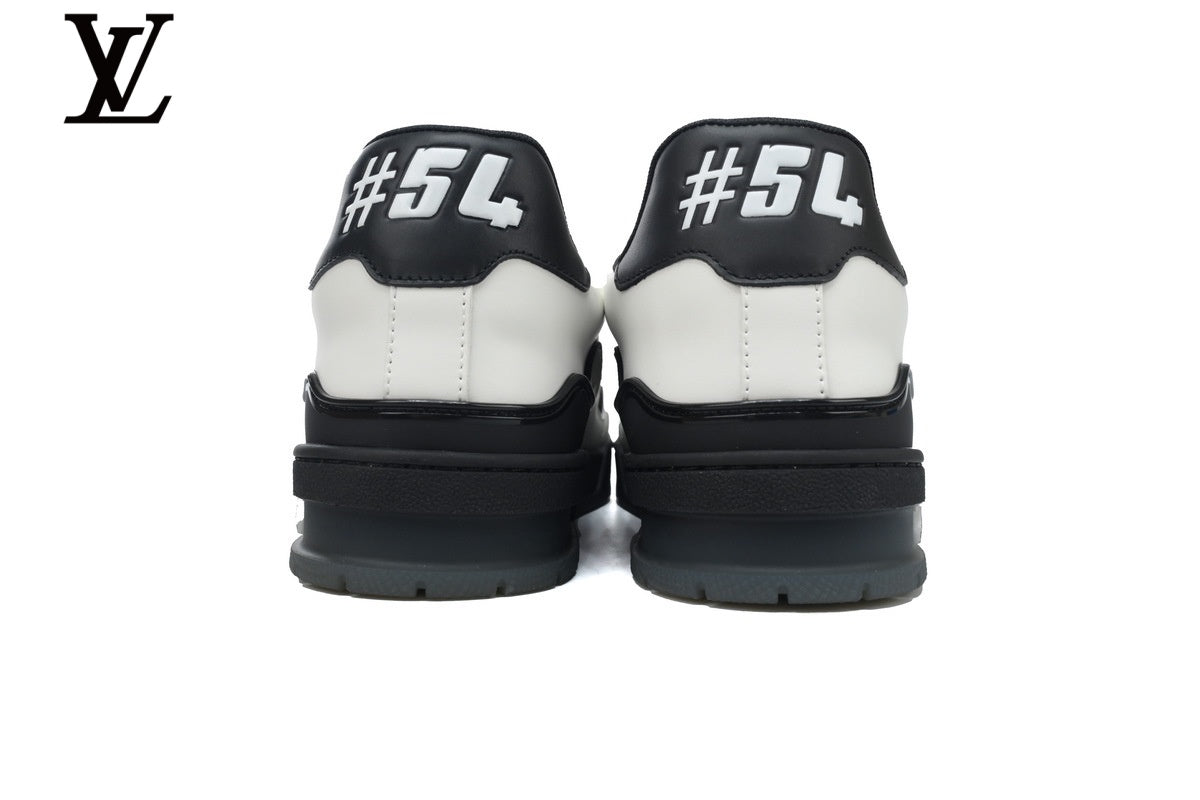 Louis Vuitton Trainer  shoes for man  women Sneaker – White & Black Multi-Lace