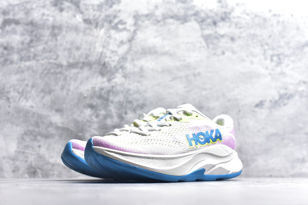 HOKA Rincon 4 Women's Men's Shoes | White, Lavender & Blue Mesh Running Sneakers