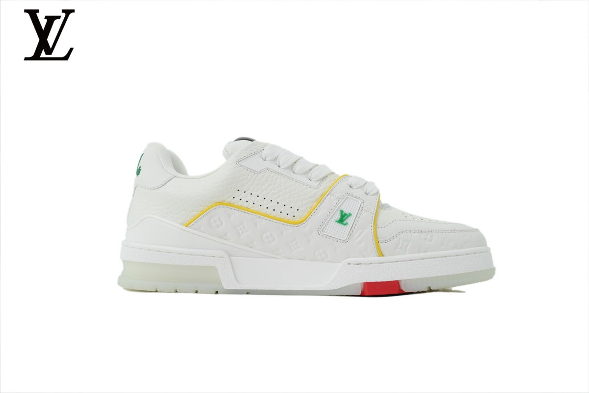 Louis Vuitton Trainer  shoes for man  women Sneaker – White Multicolor Accent