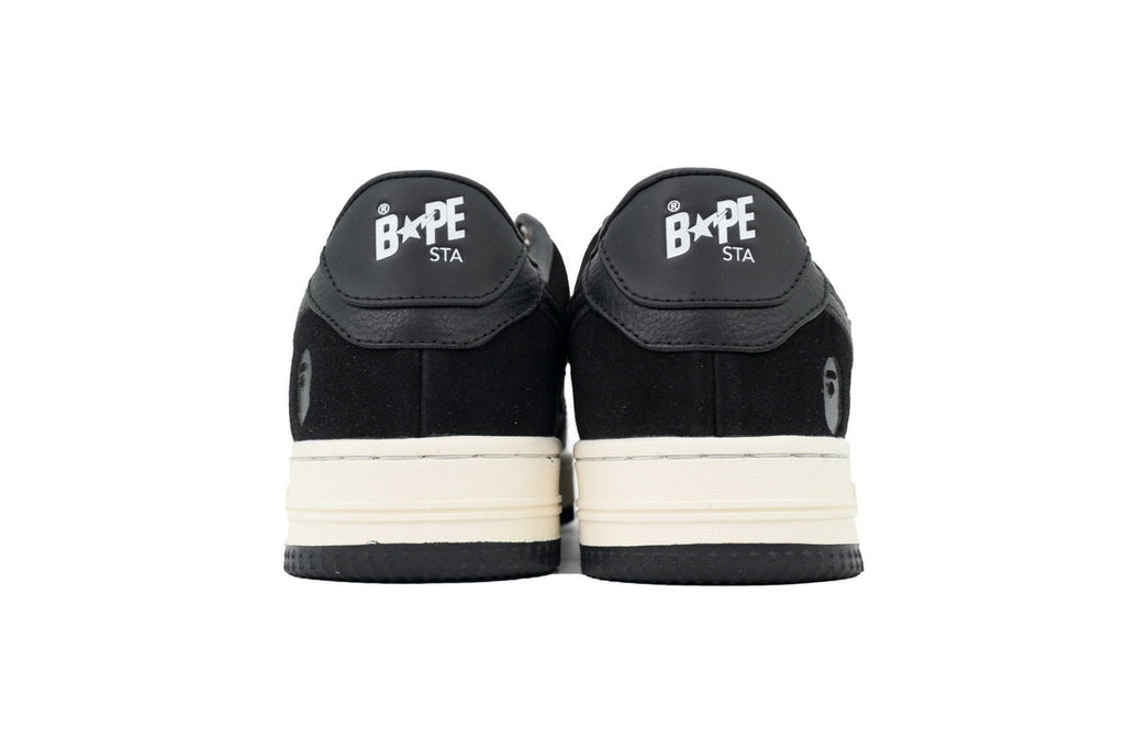 A BATHING APE BAPE STA Black & Cream Tonal-Star Sneakers | Women's & Men's Skate-Inspired Shoes