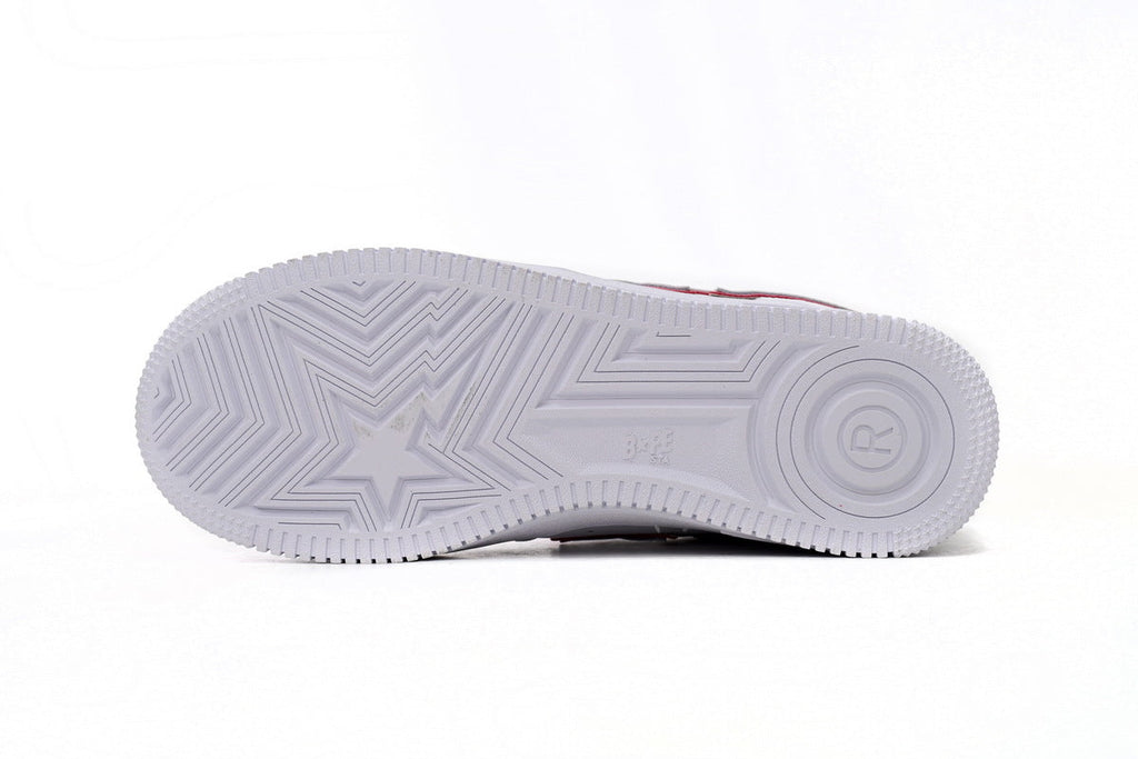 A BATHING APE BAPE STA White & Red Sneakers | Women's & Men's Skate-Inspired Shoes