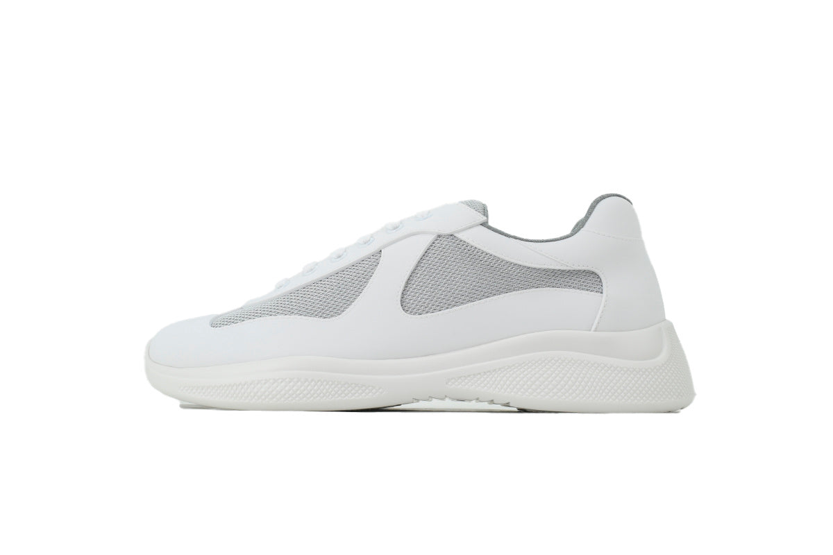 Prada America's Cup Sneakers  slip ons womens  prada designer mens shoes  Off-white / Whitish-gray