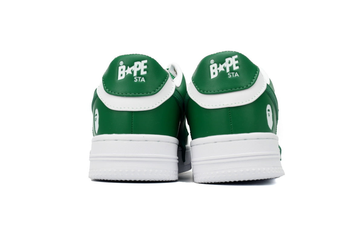 A BATHING APE BAPE STA Green & White Oversized-Star Sneakers | Women's & Men's Skate-Inspired Shoes
