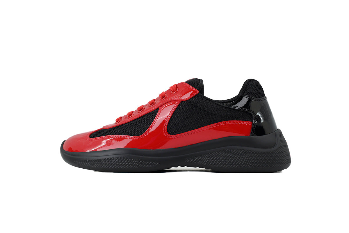 Prada America's Cup Sneakers  slip ons womens  prada designer mens shoes  Red and black
