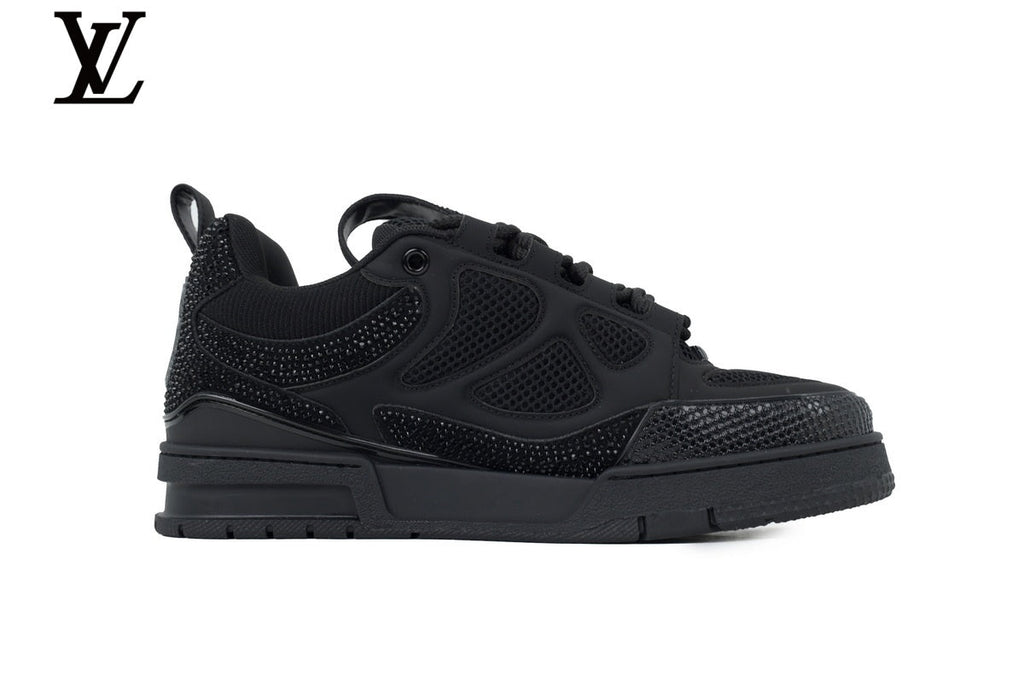 Louis Vuitton  shoes for man  women Skate Sneaker – Black Rhinestone