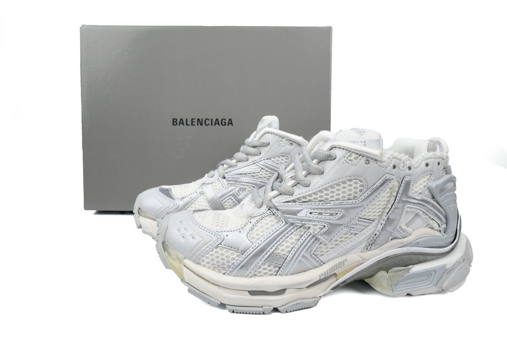 Balenciaga men's shoes Track  Runner Sneaker – Distressed Low-Top  balenciaga runners White