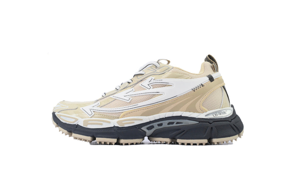 Off-White Be Right Back Women's Men's Shoes | Cream & Beige Black Sole Retro Sneakers