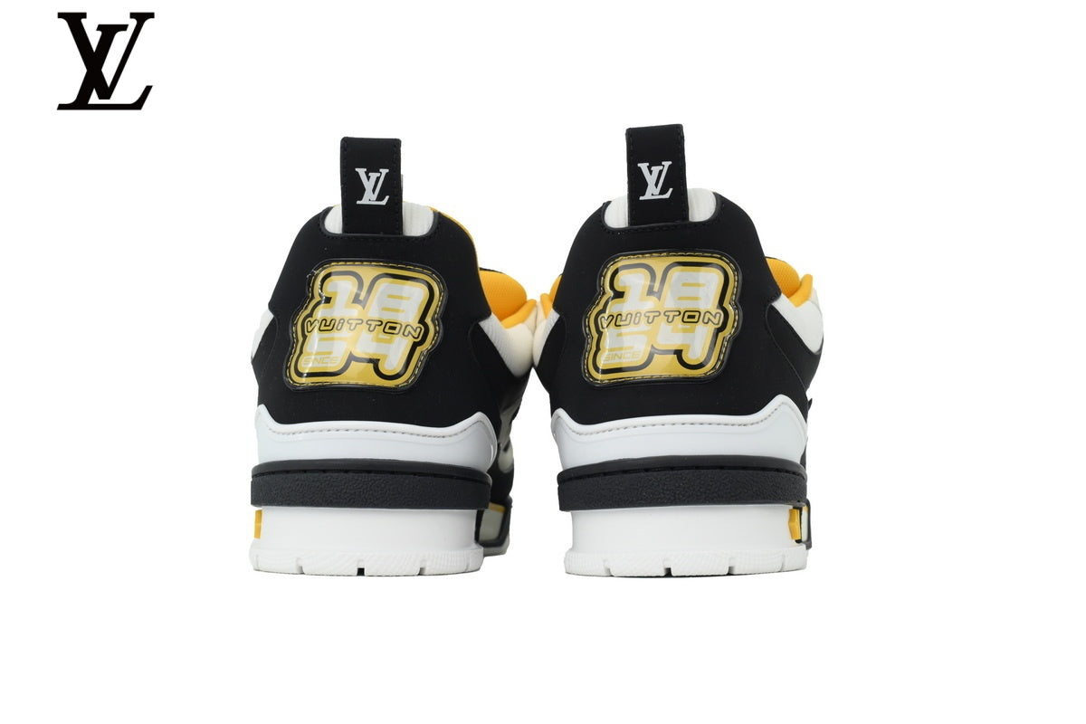 Louis Vuitton  shoes for man  women Skate Sneaker – Black, White & Yellow