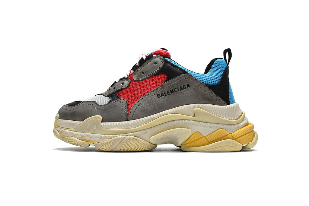 Balenciaga men's shoes Track Sneaker Triple S Sneakers Grey-blue-red