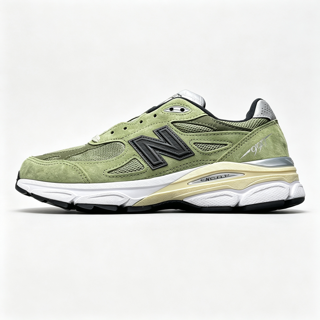 New Balance 990v3 Olive Black Women's & Men's Retro Lifestyle Sneakers