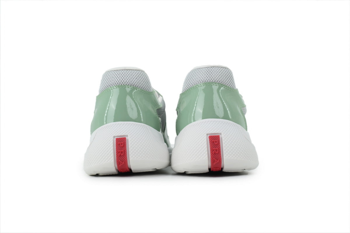 Prada America's Cup Sneakers  slip ons womens  prada designer mens shoes Light grey-green