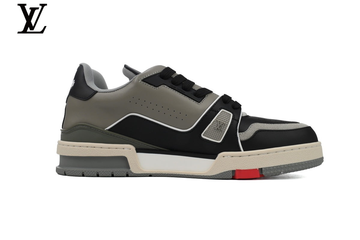 Louis Vuitton LV shoes for man  women Trainer Sneaker – Black & Grey