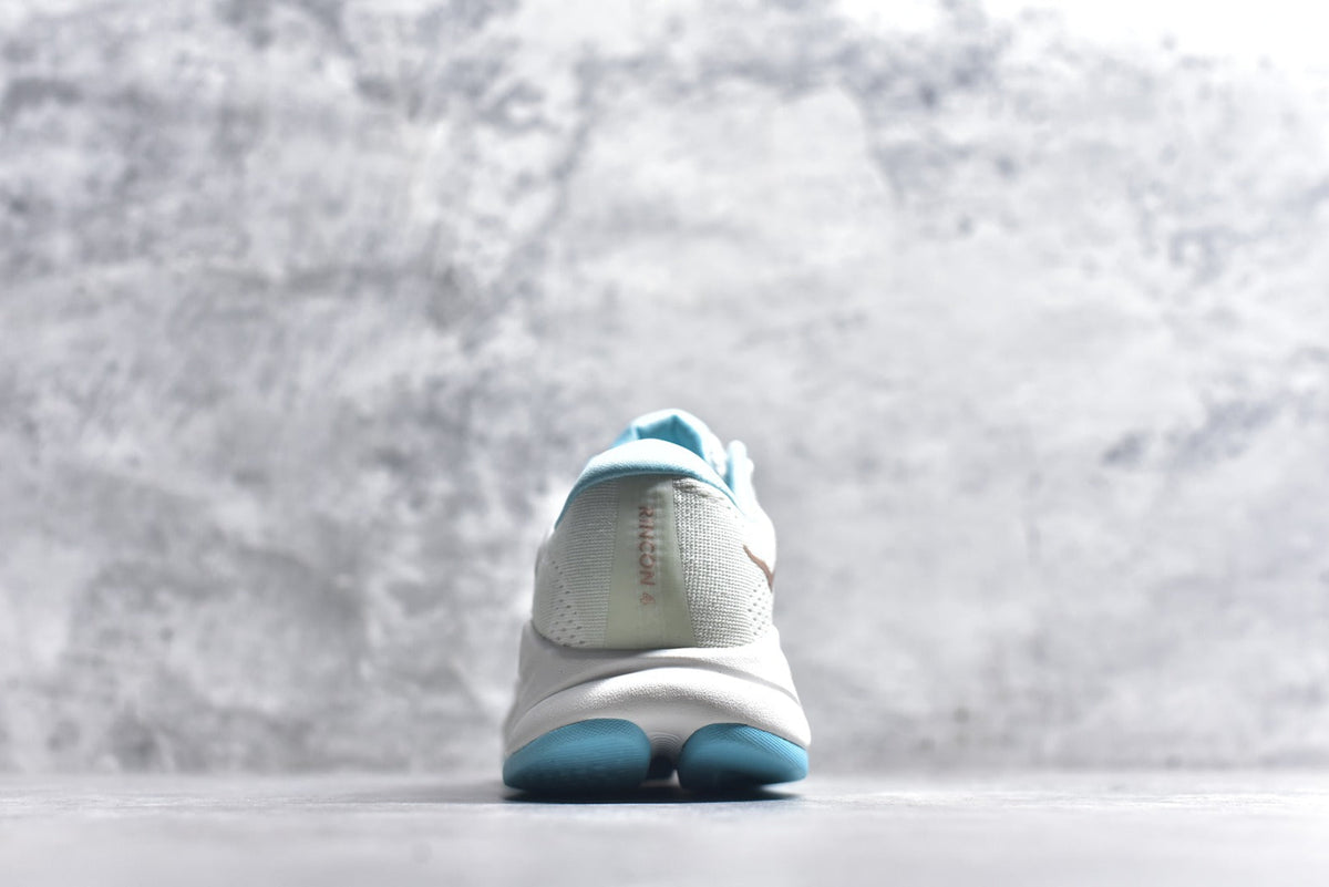 HOKA Rincon 4 Women's Men's Shoes | White & Aqua Blue Mesh Running Sneakers